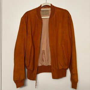 Vintage Hercules Fieldmaster Burnt Orange Suede Bomber Jacket